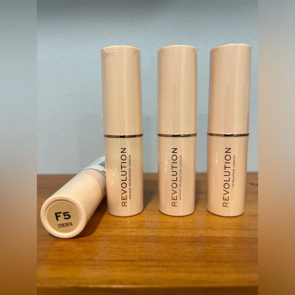 REVOLUTION Beauty Fast Base Stick Foundation F5 LOT OF 4 Brand NEW Still SEALED